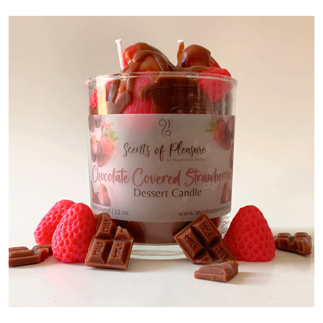 Chocolate Covered Strawberries Dessert Candle